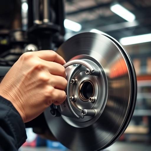 Close-up of brake pads being replaced on a car